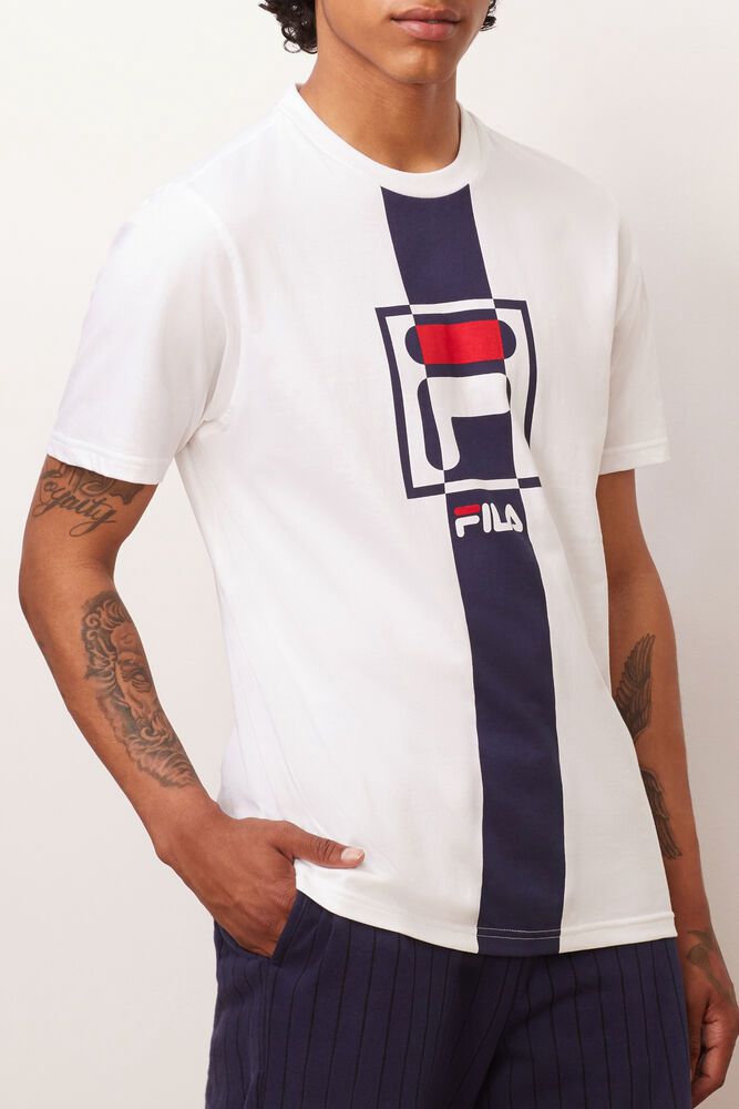 Fila T Skjorte Herre Hvite Wes 609278-WPA